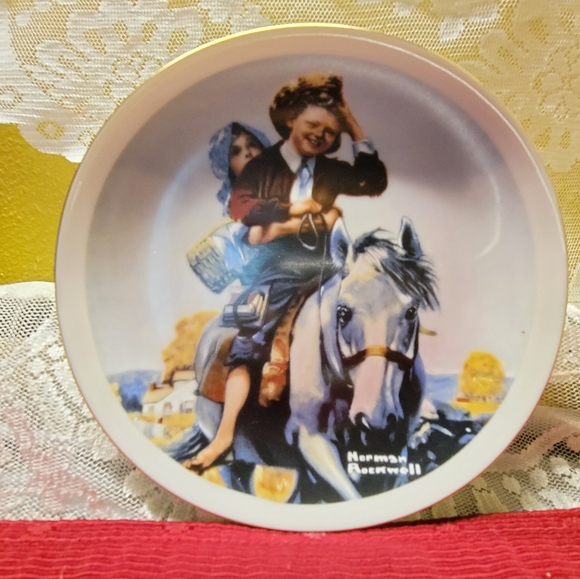 Vtg Mug & Plate Gold Trimmed Norman Rockwell IMM - Picture 4 of 11